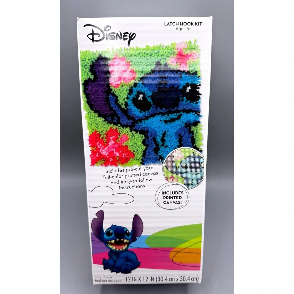 Disney Stitch Latch Hook Kit Dimensions 72-75542 Lilo and Stitch 12x12 DIY Craft